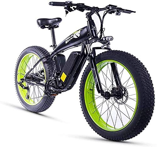 Elektrische Mountainbike : LZMX 26-Zoll-Elektro-Mountainbike mit herausnehmbarer Batterie (350W48V10Ah), 27-Gang-Aluminiumlegierung Mountainbike mit Höchstgeschwindigkeit von 25 km / h (Color : Green)