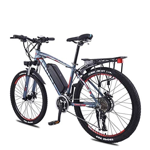 Elektrische Mountainbike : LZMXMYS Elektrisches Fahrrad, 26" Electric Mountain Bike, 350W Brushless Motor, Abnehmbare 36V / 13Ah Lithium-Batterie, 27 Getriebe, Federgabeln, Tektro Dual-Scheibenbremsen (Color : Blue)