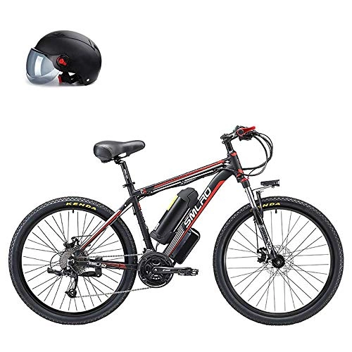 Elektrische Mountainbike : LZMXMYS Elektrisches Fahrrad, 26 '' Folding Electric Mountain Bike, E-Bike mit 48V Lithium-Ionen-Akku, Premium Full-Suspension und 27 Speed-Getriebe, 500W Motor (Color : Black, Size : 10AH)