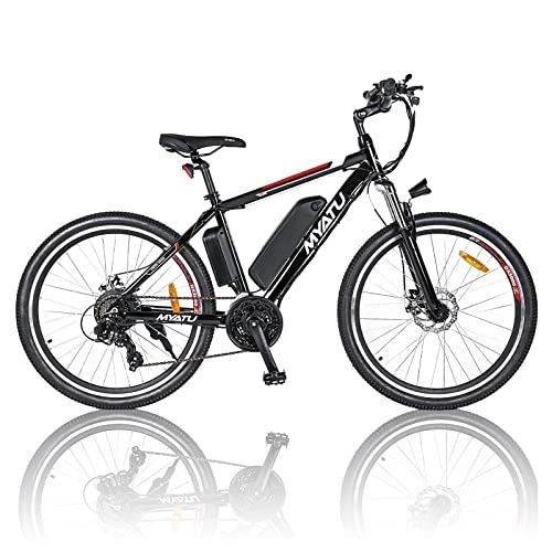 Elektrische Mountainbike : Meidom E-Bike 26 Zoll Elektrofahrrad mit LCD Display, 36V 12.5Ah Lithium-Batterie, 250W Motor, Doppelscheibenbremsen, Shimano 21 Gänge E-Mountainbike