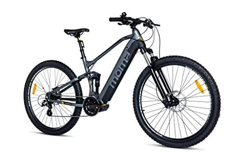 Elektrische Mountainbike : Moma Bikes Elektrofahrrad EMTB 29"PRO Zentraler Motor, Vollfederung, SHIMANO 8 Gänge und hydraulische Scheibenbremsen, Integrierter Lithium-Ionen-Akku 48V 13Ah