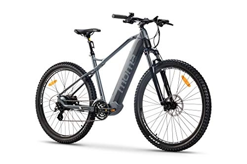 Elektrische Mountainbike : Moma Bikes Unisex - Erwachsene E-MTB 29" L-XL Elektrische Fahrrad VAE Mountain Bike, E-29, Aluminium, SHIMANO 7V, Vorderradaufhängung & Hydraulische Scheibenbremsen, Ion Lithium 48V 13Ah Akku, Grau