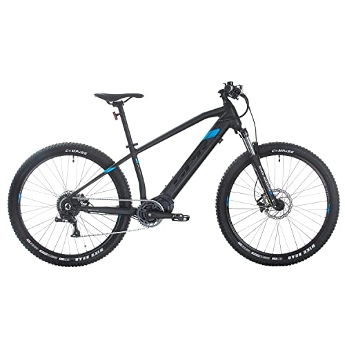Elektrische Mountainbike : Multibrand Distribution SPR E-MTB Pulse E-Bike Elektrofahrrad Alu 27, 5 Zoll, Mountainbike mit Zentralmotor-Motor 250W, Batterie 36V Akku (Schwarz matt blau)