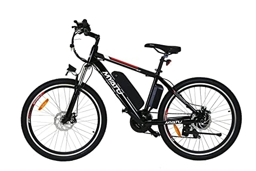 Elektrische Mountainbike : MYATU E Bike 26 Zoll, bis zu 50 Meilen, 250W Elektrofahrrad mit abnehmbarem 36V 12.5AH Lithium-Akku, Shimano 7 Gänge, Doppelscheibenbremsen, Elektro-Mountainbikes für Erwachsene