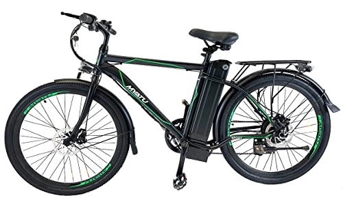 Elektrische Mountainbike : MYATU Elektrofahrrad Moutainbike Cityrad，26 Zoll，mit 6-Gang Shimano Kettenschaltung，250W Motor, 36V 12.5Ah Lithium-Ionen-Akku，25 km / h, für Damen und Herren schwarz