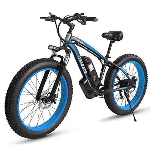 Elektrische Mountainbike : N / A Mall 26 ‚‘ Electric Mountain Bike mit Abnehmbarer, großer Kapazität Lithium-Ionen-Akku (48V 17.5ah 500W) für Herren Outdoor Radfahren trainiert Reise und Pendel, schwarz gelb, Schwarz Blau