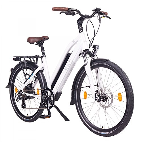 Elektrische Mountainbike : NCM Milano 48V, 26" Urban Trekking E-Bike Elektrofahrrad Pedelec, 250W 13Ah 624Wh, weiß, schwarz (Weiß, 26")