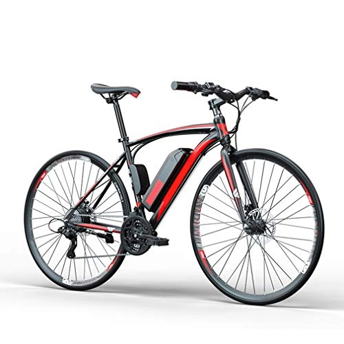 Elektrische Mountainbike : NYPB 27.5 Zoll-Elektrofahrrad Elektrisches, 250W Motor 27-Gang Getriebe Fahrrad mit 36V 8-13AH Lithium Akku Doppelscheibenbremse Unisex City-E-Bike, Black red, Endurance 40km