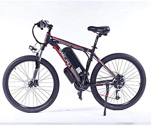 Elektrische Mountainbike : PARTAS 2020 Verbesserte Electric Mountain Bike 1000W / 500W 26 Elektro-Fahrrad mit abnehmbarer 48V 13Ah-Batterie 21 Gang-Schaltung Ebike (Color : Black red)