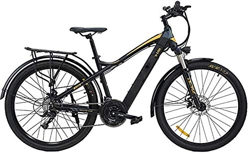 Elektrische Mountainbike : PARTAS Erwachsene Mountain elektrische Fahrrad-Aluminiumlegierung 27, 5 Zoll 27 Geschwindigkeit Wechsel Batterie Fahrrad Ebike, for Outdoor Radfahren trainieren Reise (Color : Black Orange)