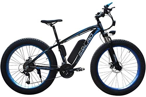 Elektrische Mountainbike : PARTAS Sightseeing / Commuting Tool - Electric Mountain Bike 26 Zoll ELECTRIC + BIKE Ebike mit abnehmbarem 48V 13AH Lithium-Ionen-Akku (Color : 48V13A1000W dark-blue)
