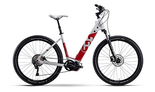 Elektrische Mountainbike : Pexco Husqvarna Gran Sport 4 Shimano Steps Elektro Fahrrad 2021 (27.5" Wave L / 54cm, White / Red)