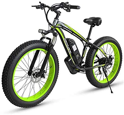 Elektrische Mountainbike : PIAOLING Leichtgewicht Legierung Rahmen 27-Speed-Elektro-Mountainbike, Fast Speed ​​26" Elektro-Fahrrad for Outdoor Radfahren trainieren Reise Bestandskalance. (Color : Black Green, Size : 36V10AH)
