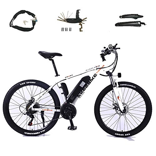 Elektrische Mountainbike : QDWRF Elektrofahrrad E Bike 26 Zoll Reifen Elektrisches Fahrrad Ebike Mit 36V 8Ah / 10Ah / 13AH Lithium-Batterie, 350W Stabile Bürstenlosem Motor Und 27 Gang 8AH