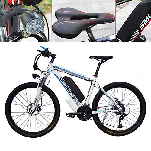 Elektrische Mountainbike : Qinmo Elektro-Fahrrad, 26''E-Bike Electric Mountain Fahrrad for Erwachsene im Freien Spielraum 350W Motor 21 Geschwindigkeit 13AH 36V Li-Batterie (blau)