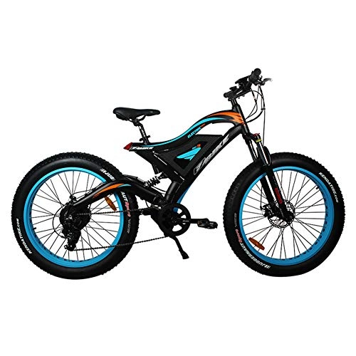 Elektrische Mountainbike : Qnlly Elektrisches Fahrrad 48v 500w Gebirgshybrides ebike innerhalb 10.4AH Li-on Batterie-Stadt-fetten Reifen-Straßen-elektrischen Fahrrades