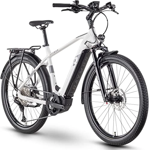 Elektrische Mountainbike : R Raymon TourRay E 7.0 630Wh Yamaha Elektro Trekking Bike 2022 (27.5" Herren Diamant L / 56cm, White / Grey / Black (Herren))