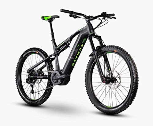 Elektrische Mountainbike : RAYMON E-Seven Trailray LTD 1.0 27.5'' Pedelec E-Bike MTB schwarz / grÃŒn 2020: Größe: 50 cm