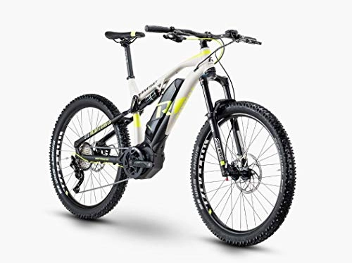 Elektrische Mountainbike : RAYMON Fullray E-Nine 5.0 29'' Pedelec E-Bike MTB grau / grün 2020: Größe: 46 cm