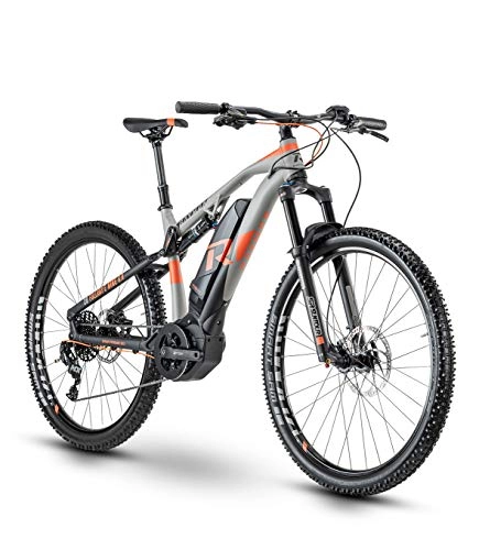 Elektrische Mountainbike : RAYMON Fullray E-Seven 6.0 27.5'' Pedelec E-Bike MTB grau / rot 2020: Größe: 52 cm
