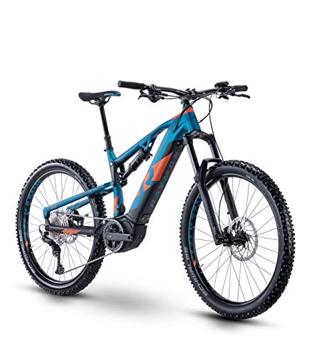 Elektrische Mountainbike : RAYMON Fullray E-Seven 7.0 27.5'' Pedelec E-Bike MTB blau / orange 2021: Größe: 48 cm / L
