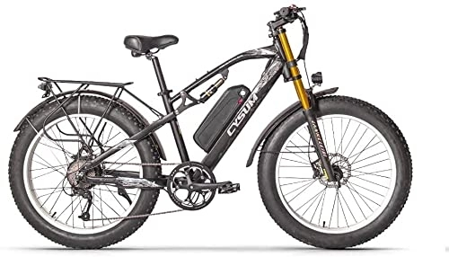Elektrische Mountainbike : RICH BIT Electric Bike 26 Inch *4.0 Fat tire Snow Bicycle for Men 48V *17Ah LG / Panasonic li-Battery Mountain Bike (White)