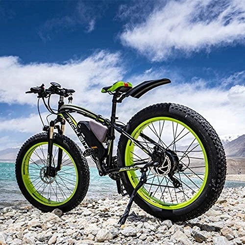 Elektrische Mountainbike : RICH BIT TOP-022 Elektrofahrrad 26-Zoll-Rad-Mountainbike, 48-V-Lithiumbatterie Leistungsstarkes E-Bike mit elektrischer Unterstützung (17AH, Grün)