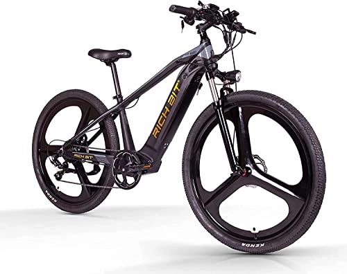 Elektrische Mountainbike : RICH BIT TOP-520 29" Elektro-Mountainbike, 48V * 10AH Abnehmbarer Lithium-Ionen-Akku, Shimano 7-Gang-Schaltung, MTB-Elektrofahrrad für Erwachsene (Gold)