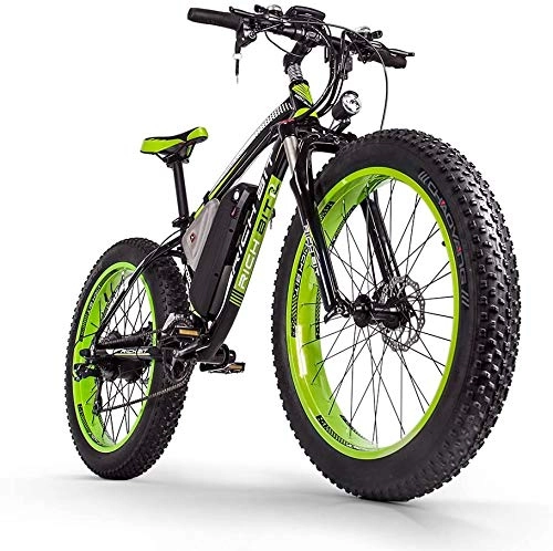 Elektrische Mountainbike : RICH BITRT-012 Bicicleta Elctrica de 1000 W Para Adultos, Batera de Alta Capacidad de 48 V * 17 Ah, Bicicleta de Montaa, Horquilla de Suspensin de 7 Marchas, Bicicleta de Nieve 4.0 Fat Tire