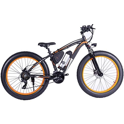 Elektrische Mountainbike : RXRENXIA Elektrisches Fahrrad Electric Mountain Bike 26Inch Fat Tire E-Bike 21 Beschleunigt Beach Cruiser Mens Sport Mountainbike-Lithium-Batterie Hydraulische Scheibenbremsen