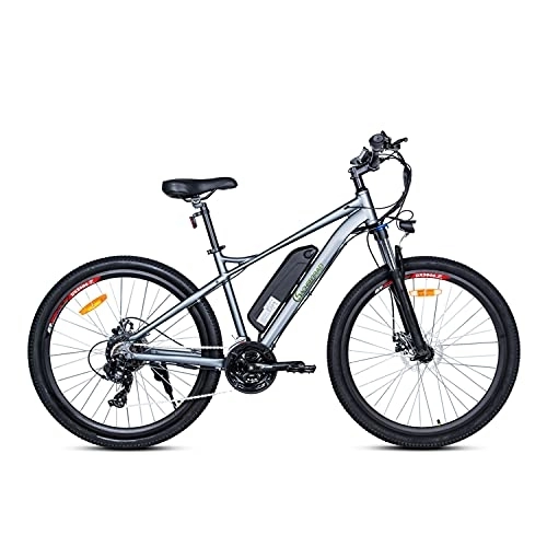 Elektrische Mountainbike : SachsenRAD E-Bike R10, Allround Mountainbike 27, 5 Zoll, 250W Motor, 36V 8Ah Lith. Batterie 250W Akku, max. 25 km / h, 21 Gang Schaltung, StVZO-Zertifiziert, Scheibenbremse, Grau