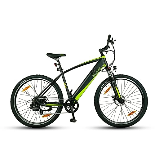 Elektrische Mountainbike : SachsenRAD E-Bike R8 Flex II, Mountainbike 27, 5 Zoll, 250W Motor, 36V / 12, 5Ah 25km / h, Shimano 7-Gang Scheibenbremsen LCD-Display Kenda Reifen, Vorderlicht mit StVZO-Zertifiziert, Schwarz