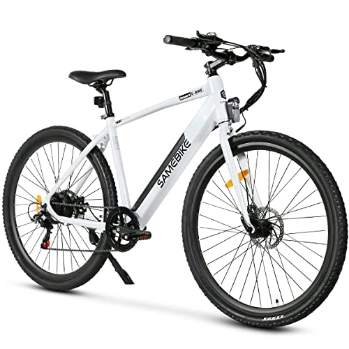 Elektrische Mountainbike : SAMEBIKE E Fahrrad Mountainbike E-Bike 27.5 Zoll elektrisches Fahrrad Mountainbike mit Abnehmbarer Lithium-Batterie 36V, Weiß