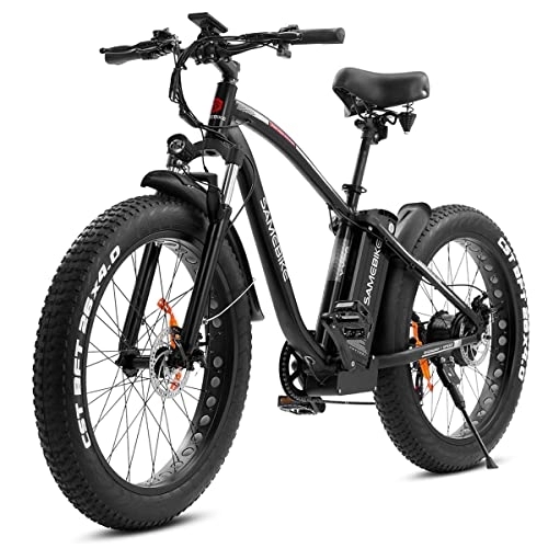 Elektrische Mountainbike : SAMEBIKE YY26 Elektrofahrrad für Erwachsene, 26 x 4, 0 Zoll, Fetter Reifen, elektrisches Mountainbike, 48 V, 15 Ah, Abnehmbarer Akku, Schneestrand
