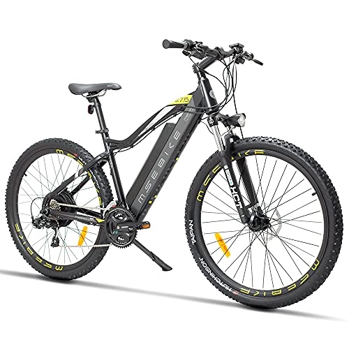 Elektrische Mountainbike : SAWOO 27, 5 Zoll Elektrisches Mountainbike 400W 13ah Abnehmbare Batterie-Scheibenbremse, Shimano 21-Gang, Strand-Elektrofahrrad für Erwachsene