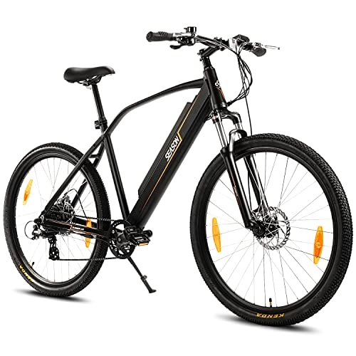 Elektrische Mountainbike : SEASON 27.5" E-Bike / Mountainbike, Shimano 7 Gang-Schaltung, mit LCD Display + 250W Hinterradmotor + 36V13Ah Batterie abnehmbar | E-MTB Summer A01