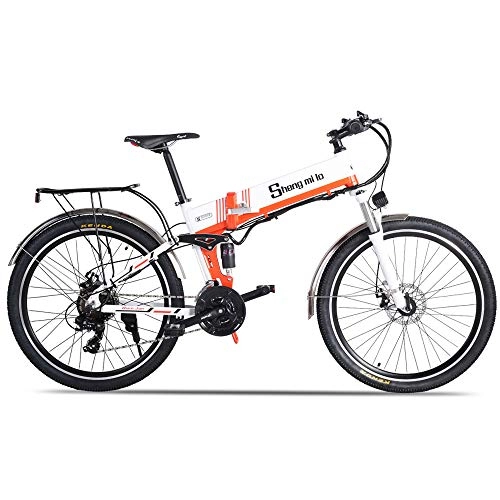Elektrische Mountainbike : Shengmilo 7 / 15 MX01 / MX02 / M80, Elektrofahrrad, 26-Zoll-E-Bike, Aluminiumlegierungsrahmen, Man Woman E-Bike (M80 500w, Orange)