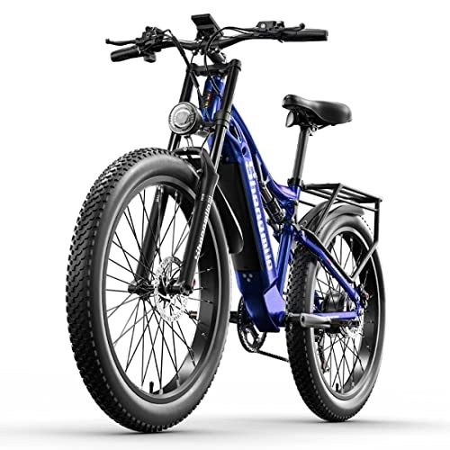 Elektrische Mountainbike : Shengmilo MX03 Bicicletta elettrica 26", e-Bike Mountain Bike per adulti Con batteria estraibile 48V 15Ah, cambio Shimano 7 velocità (80N.M)