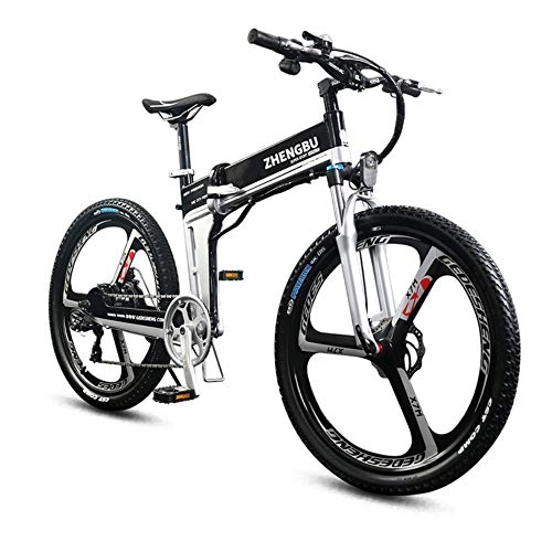 Elektrische Mountainbike : SportArts Elektrikli Bisiklet Mit 48V Abnehmbare Li-Batterie 27 Gang Und DREI Arbeitsmodi, Black