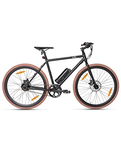 Elektrische Mountainbike : Sushi Bikes Maki+ S braun | City E-Bike | 75 km Reichweite | Herausnehmbarer Akku 9, 6 Ah | 24 V / 200 W Nabenmotor | Geringes Gewicht