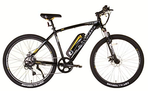 Elektrische Mountainbike : Swifty Unisex-Adult at650 Mountain Bike with Battery on Frame, Black Yellow, one Size