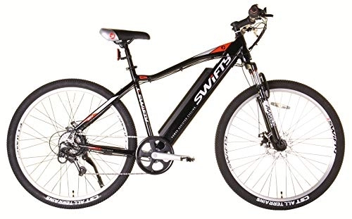 Elektrische Mountainbike : Swifty Unisex-Adult Mountain Bike with Battery semi intergrated into The Frame, Black, one Size