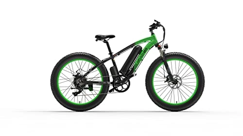Elektrische Mountainbike : Theebikemotor 26” x 4.0 Rad 48V1000W 13Ah Akku Elektrisches Fahrrad Electric Bike Elektrofahrräde E-Bike 40km / h 200kg Last-Grün