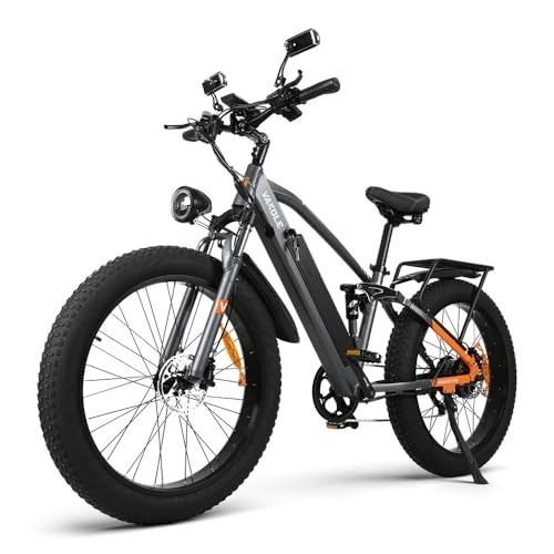 Elektrische Mountainbike : VAKOLE E Bike Herren 26 Zoll Elektrofahrräder-Mountainbike, 7-Gang E-Bike mit 48V 16Ah Lithium-Akku, LCD-Display, Reichweite bis zu 75km, Hydraulische Bremsen