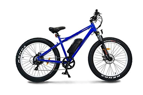 Elektrische Mountainbike : Varaneo E-Bike Fatbike 250W 25km / h 522Wh Pedelec 7 Gang mechanische Scheibenbremse Kenda Bereifung (Blau)