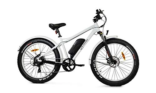 Elektrische Mountainbike : Varaneo E-Bike Fatbike 250W 25km / h 522Wh Pedelec 7 Gang mechanische Scheibenbremse Kenda Bereifung (Weiß)