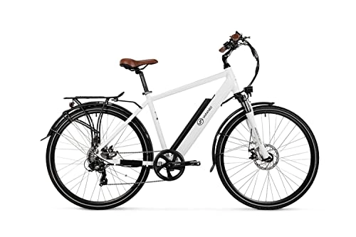 Elektrische Mountainbike : Varaneo E Bike Trekkingrad Herren 250W 25km / h 522Wh Weiß Pedelec 7 Gang Alu