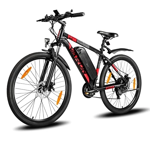 Elektrische Mountainbike : VARUN E-Bike 27.5" E-Mountainbike mit Abnehmbarer 48V 13Ah Akku 250W Motor 25km / h und Shimano 21-Gang Elektrofahrrad Ausdauer 55-100km Herren und Damen (Rot)