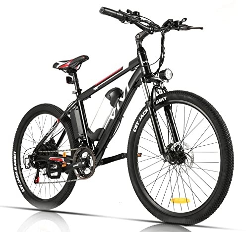 Elektrische Mountainbike : VIVI 26 Zoll Elektro-Mountainbike, 250W Elektrofahrrad 36V 8Ah Abnehmbare Batterie E-Bike, 21 Gangschaltung Erwachsene E-Bike Herren (Tiefrot)