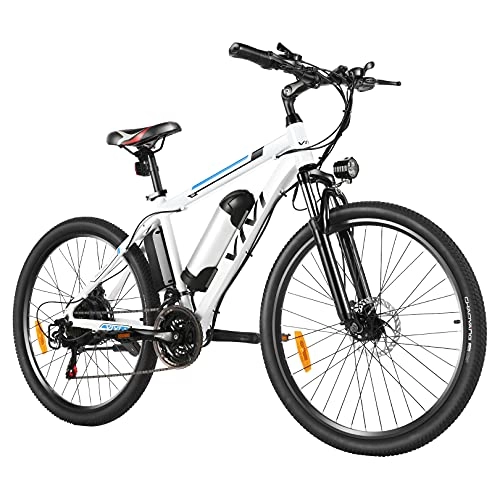 Elektrische Mountainbike : Vivi E Bike Elektrofahrrad E-Mountainbike 26 Zoll E-Bike Pedelec Elektrisches Fahrrad mit 36V 8AH / 10.4AH Lithium-Batterie und 21 Speed (8AH Blau und Weiß)